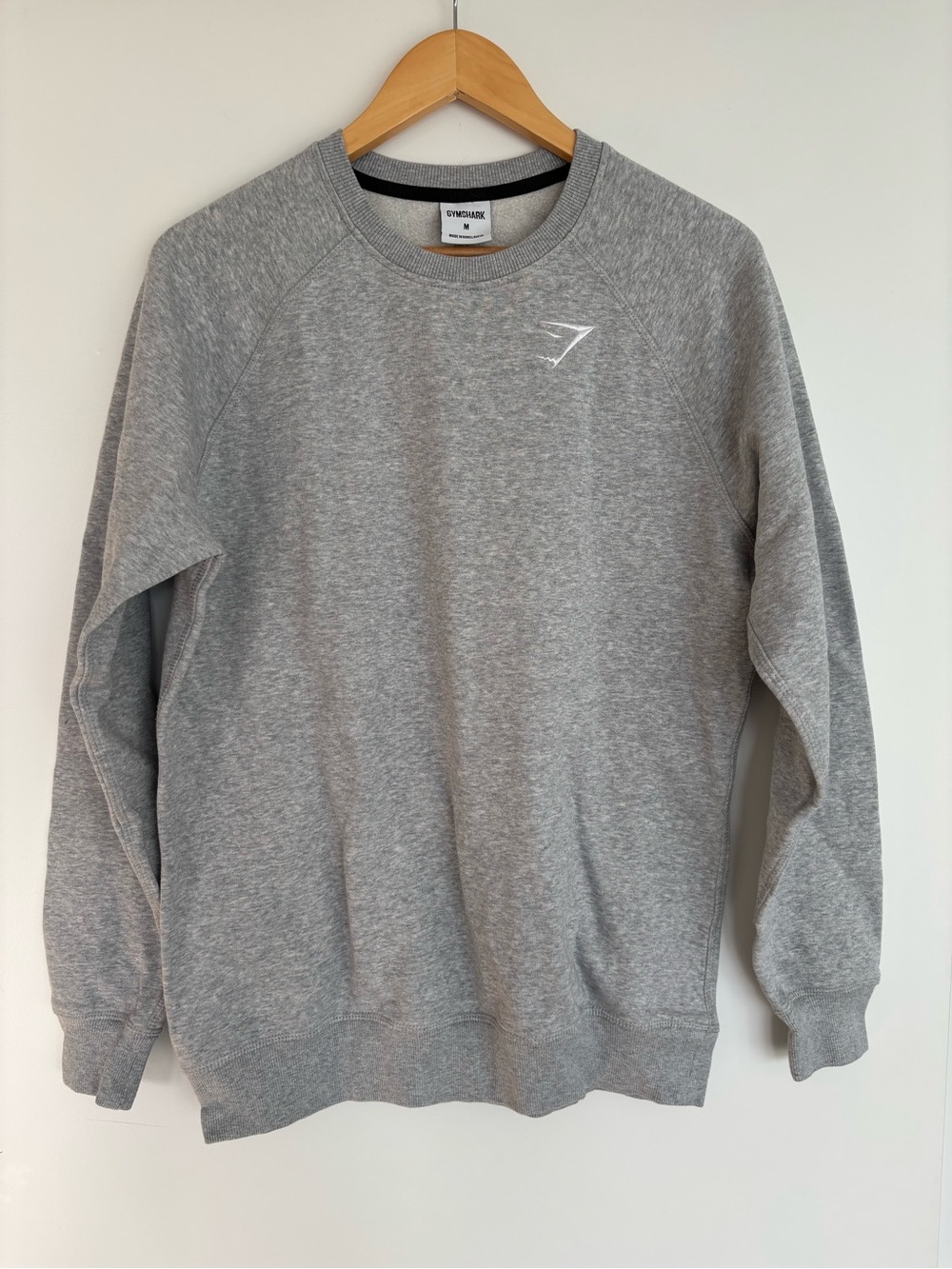 Gymshark 21” PTP Men’s Crewneck Pullover Sweater, Heather Gray, Size Medium.